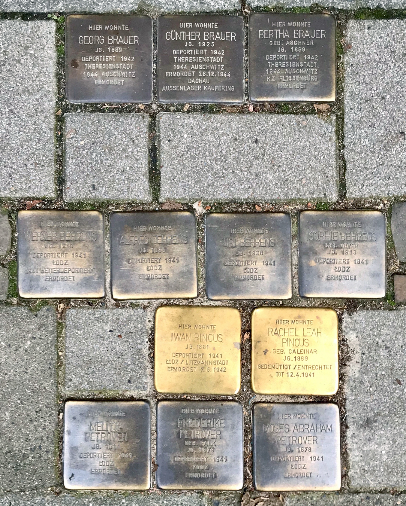 Stolpersteine Im Hamburger Grindelviertel Projekt Von Gunter Demnik   Abb5 Stolpersteine Demnig F Claus Friede 